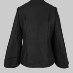 Flared Buttoned Solid Color High Neck Jackets&Coats Outerwear Woolen Coat