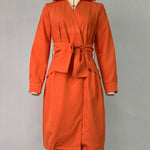 Long Sleeves Solid Color Tied Waist Deep V-Neck Mini Dresses