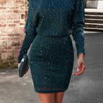BE YOUR OWN SEQUIN TULLE LONG SLEEVE MINI DRESS - 4 COLORS