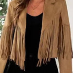 American retro tassel cropped jacket