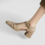Sophie | T-Strap Block Heels for Orthopedic Support