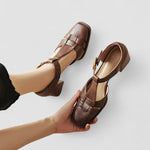 Sophie | T-Strap Block Heels for Orthopedic Support