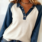 Reagan | Denim Detail Top