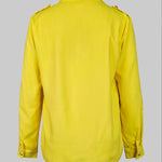 Long Sleeves Loose Asymmetric Buttoned Lapel Blouses&Shirts Tops