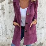 Arya | Long Sleeve Button Coat with Pockets