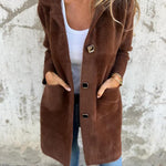 Arya | Long Sleeve Button Coat with Pockets