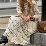 Beige Crochet Flowers Two-Piece Set