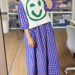 Always Happy Face Knit Unique Pattern Versatile Loose Tank Top
