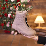 Maria | White Qulted Boots