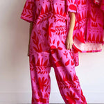 Altos Unique Printed Pocket Shirt and Elastic Waist Pants Set