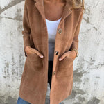 Arya | Long Sleeve Button Coat with Pockets