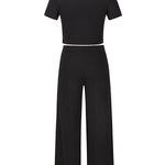 Simple Solid Color T-Shirt & Pants Two Pieces Set