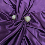 Solid Color Bodycon Long Sleeves Pleated  Split-Front Tied Waist Deep V-Neck Maxi Dresses