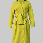 Long Sleeves Solid Color Tied Waist Deep V-Neck Mini Dresses