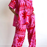 Altos Unique Printed Pocket Shirt and Elastic Waist Pants Set