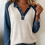 Reagan | Denim Detail Top