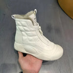 Maria | White Qulted Boots