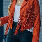American retro tassel cropped jacket