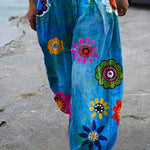 Bohemian Floral Printed Oversized Harem Pants