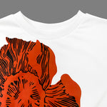 Flared Sleeves Long Sleeves Flower Print Round-neck T-Shirts Tops