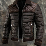 Mallory | Brown Quilted Jacket with Cozy Sherpa Collar