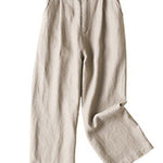5 Colors Line Loose Casual Plus Size Wide-Leg Pants