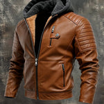Meredith | Hooded Jacket with Leather Finish and Zipper