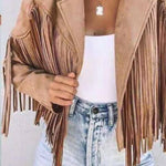 American retro tassel cropped jacket