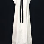 A-Line Loose Pleated Tied Round-Neck Midi Dresses