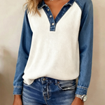 Reagan | Denim Detail Top