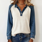 Reagan | Denim Detail Top