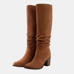 Ariella | Knee-High Suede Block Heeled Boots
