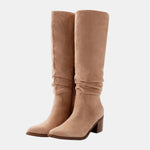 Ariella | Knee-High Suede Block Heeled Boots