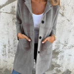 Arya | Long Sleeve Button Coat with Pockets