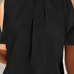 Black Split Sleeve Plain Top