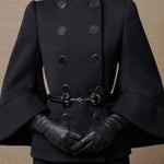 Flared Buttoned Solid Color High Neck Jackets&Coats Outerwear Woolen Coat