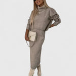 Brielle | Elegant Dress and Turtle Neck Sweater Set