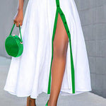 Sleeveless Belted Buttoned Lapel Maxi Dresses Shirt Dress