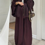 Brown Jacket + Drawstring Pants Casual Two-piece Suit