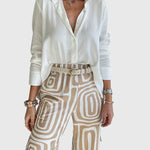 Aislinn | Chic Pants Set with Complimentary Blouse & Belt