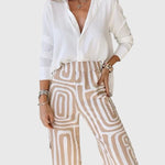 Aislinn | Chic Pants Set with Complimentary Blouse & Belt