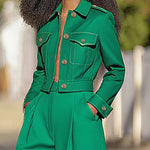 Long Sleeves Split-Joint Lapel Jackets&Coats Outerwear