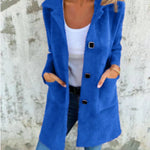 Arya | Long Sleeve Button Coat with Pockets