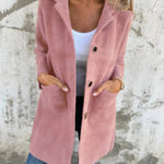 Arya | Long Sleeve Button Coat with Pockets