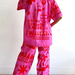 Altos Unique Printed Pocket Shirt and Elastic Waist Pants Set
