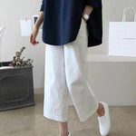 5 Colors Line Loose Casual Plus Size Wide-Leg Pants