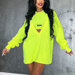 Loose Solid Color Round-Neck Mini Dresses & Vest Top Two Pieces Set