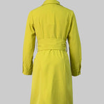 Long Sleeves Solid Color Tied Waist Deep V-Neck Mini Dresses