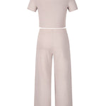 Simple Solid Color T-Shirt & Pants Two Pieces Set