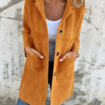 Arya | Long Sleeve Button Coat with Pockets